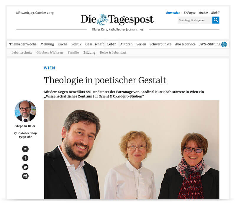 Artikel der Die Tagespost Theologie in poetischer Gestalt